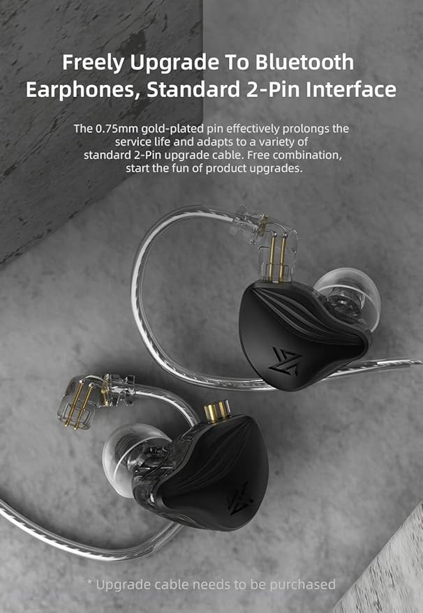 KZ ZEX Earbuds 1 electrostatic + 1 Dynamic Earphone in Ear Monitor Headphone with Detachable Cables Suitable for Audio Engineer, Musician (Rose Gold, Without Mic)