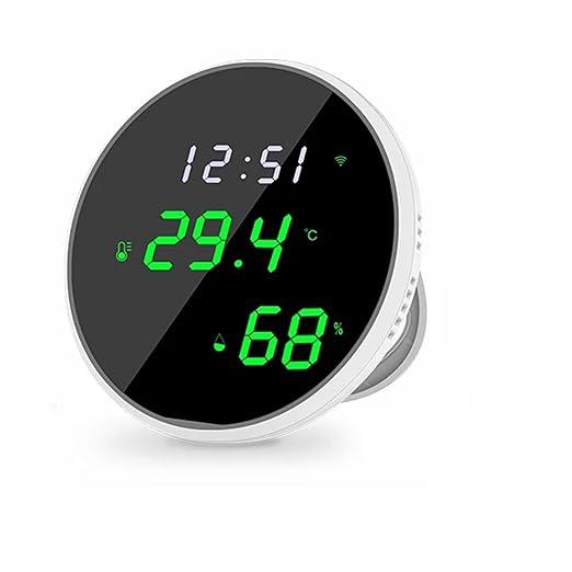 WiFi Thermometer Hygrometer: Digital Indoor Temperature Humidity Sensor with LED Backlit Display, App Notification Alert, Free Data Storage Export, Smart Temperature Monitor Compatible with Alexa
