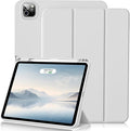 Case for iPad Pro 12.9 Inch Case 6th/5th/4th/3rd Generation with Pencil Holder, Smart Stand Cover with Soft TPU Back for iPad 12.9 Pro Case (2022/2021/2020), Auto Sleep/Wake, Gray