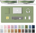YSAGi Leather Desk Protector, Office Mat, Large Mouse Mat, Non-Slip PU Leather Blotter, Laptop Desk Pad, Waterproof Writing Pad for Office and Home (Bamboo Green, 47.2" x 23.6")