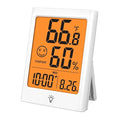 Timloon Digital Indoor Thermometer for Room, Smart Temperature Humidity Monitor with Backlight, Comfort Indicator, Max/Min Record, Time, Calendar, Alarm, °c/°f Switch for Bedroom, School