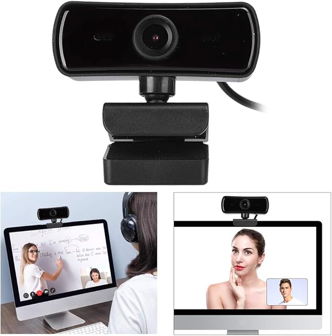 ASHATA 4K Webcam, 2K Video, 2560 x 1440 Resolution, Built-in Microphone, Auto Focus, Plug and Play, Black
