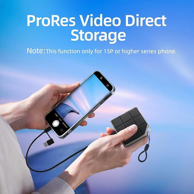 Mini NVME Enclosure, M.2 SSD Enclosure for iPhone 15 Pro Max ProRes,10Gbps Speed,Supports M Key and B&M Keys SATA NVME SSD