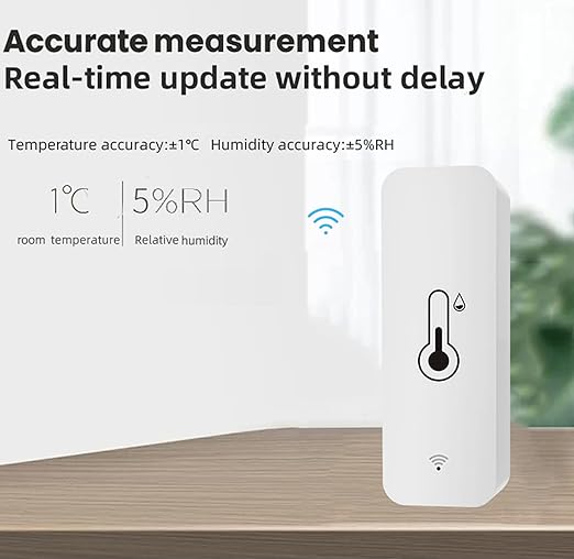 2 Pack WiFi Temperature Humidity Sensor: Wireless Temperature Humidity Monitor with App Alert, Free Data Storage Export, Smart Indoor Thermometer Hygrometer Compatible with Alexa Google Assistant