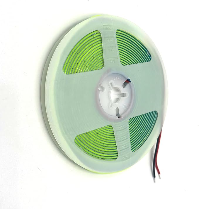 5mm COB LED Strip,12V 400LEDs/m RA>90 High CRI LED Tape Light,Multiple Color Options, Cuttable Flexible,16.4FT 2000LEDs IP30 COB LED Light for Indoor House Kitchen Room Decor (Green)