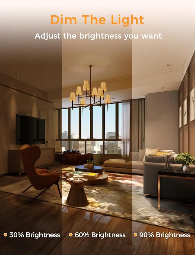 Refoss Smart Bulbs Works with Apple HomeKit, Color Changing Smart Light Bulbs Compatible with Siri, Alexa and Google Home, A19 LED Bulb, E26 Fitting, 2700K-6500K Dimmable, 9W 810 Lumens, 4 Pack