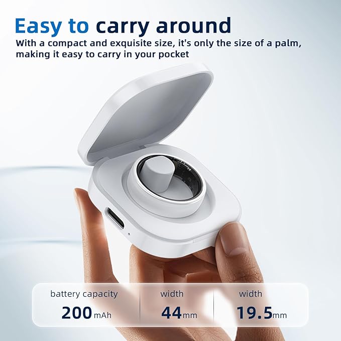 Smart Ring, Ceramics Fitness Tracker & Health Monitoring Ring with Heart Rate Sleep Tracking, Multi-Sport Activity Tracker, 5ATM Waterproof, iOS Android Compatible(White, 9)