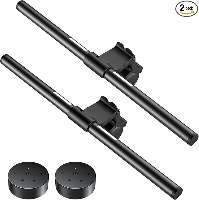 OOWOLF Monitor Light Bar with Remote, Ra95 Computer Monitor Lamp for Eye Caring, USB Reading Lamp Task Lamp, Dimmable Light Bar with Backlight, No Glare Space Saving Home Office 16.14" 2-Pack