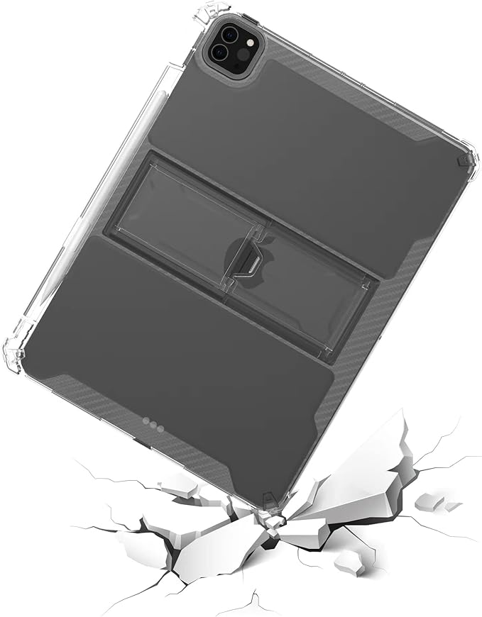 Dteck for Apple iPad Air (3rd Gen), Pro 10.5 Inch 2017 Release Slim Clear Case with Kickstand/Pencil Holder, Shockproof Reinforced Corners, Lightweight Protective Thin Tablet Back Cover, Transparent