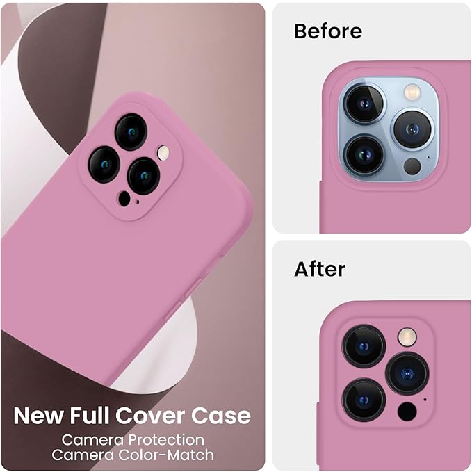 FireNova Designed for iPhone 13 Pro Max Case, Silicone [Camera Protection] Phone Case, Soft Anti-Scratch Microfiber Lining Inside, 6.7 inch, Lilac Purple