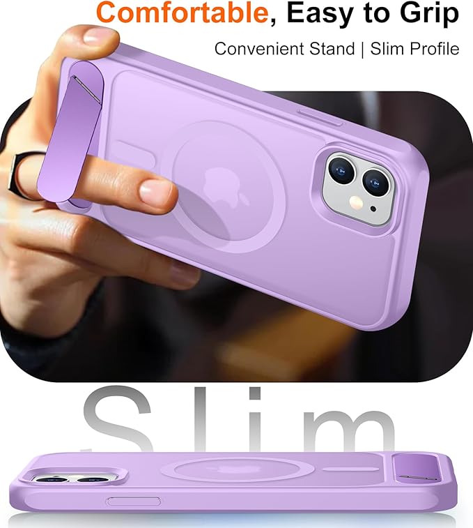 Magnetic Compatible with iPhone 11 Phone Case, [Built-in Invisible Kickstand][Compatible with MagSafe] [Military Grade Shockproof] Slim Translucent Matte Phone Case for iPhone 11 6.1"
