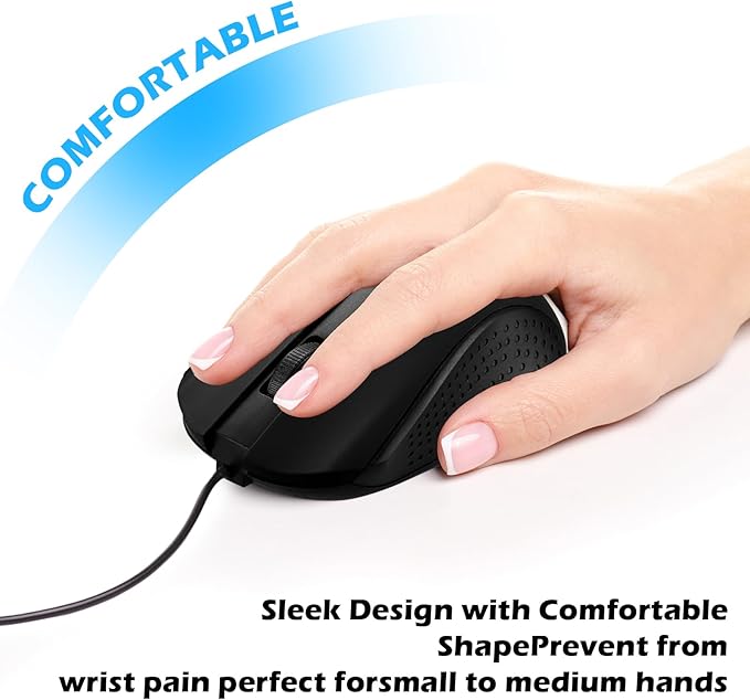 12 Pack Wired Mouse Bulk Computer Mouse Wired with Ergonomic Design Computer Mice Plug and Play USB for Students, Teachers Multi Device Compatibility for Classroom, Home, Office, Remote Work (12)