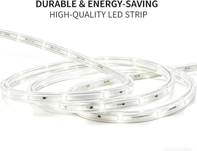 LED Rope Lights, 33Feet Daylight Flat Flexible Strip Light, Plug in Novelty Lighting, Connectable and Waterproof for Home Christmas Holiday Garden Patio Party Decoration