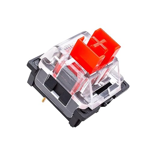 OUTEMU Red Switches, 3-pin Linear 45g Force Dustproof Hot-Swappable - Cherry MX Equivalent Switches for Mechanical Keyboard-Pack 65