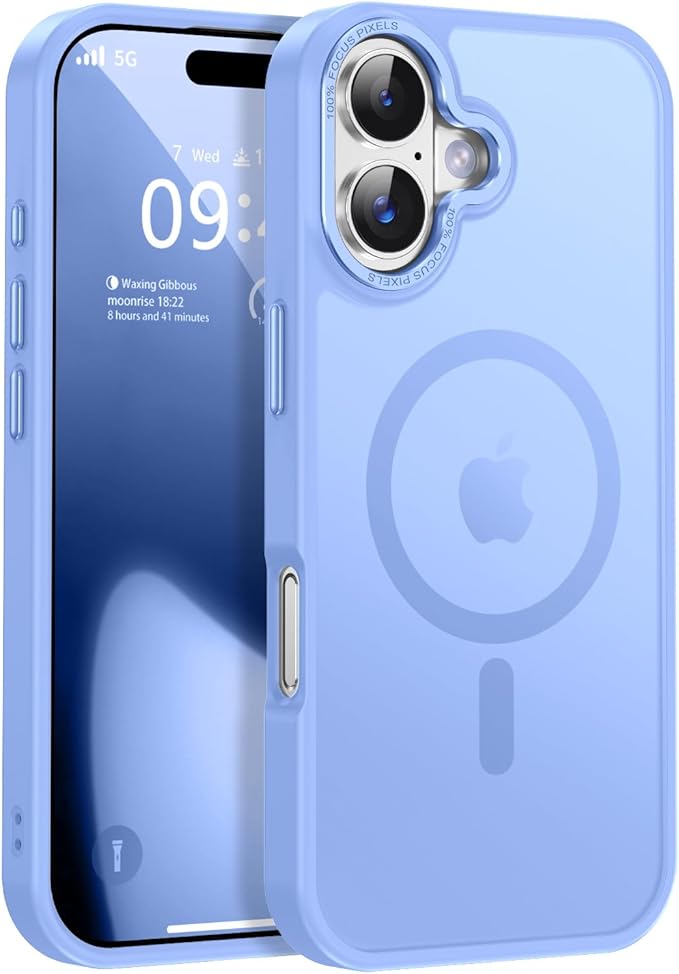 Newfuture Magnetic for iPhone 17 Case [Compatible with Magsafe] [Military Grade Drop Protection] Translucent Matte Anti-Scratch Shockproof Protective Phone Cover 6.3 Inch, Blue