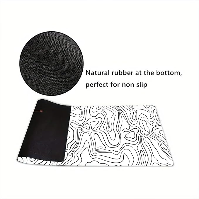 Rcege Large Mouse Pad for Desk - Gaming Mouse Pad with Stitched Edges, Anti-Slip Base for Keyboard and Mouse(Line White, 31.5L x 15.8W inches)