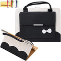 Handbag Case for iPad Pro 11" M5 M4 2018-2025 / Air 11 M2 M3 / Air 4th 5th Gen, Techcircle Cute Bowknot Pocket Wallet Folio Stand PU Leather Carrying Case, Auto Sleep/Wake, Black