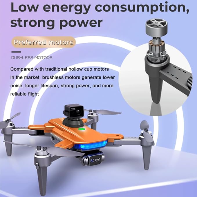 Lozenge 360° Obstacle Avoidance Brushless GPS Drone with Camera for Adults 4K Smart Follow Auto Return Long Battery Life Quadcopter 3 Battery HJ90 Big Size