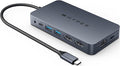 HyperDrive Dual USB C to HDMI 4K 60Hz, 10-in-1 Hub for 2-Monitor Extension, 100W Power Delivery Fast Charging, High-Speed Data Transfer, Compatible w/ M1, M2, M3, M4 MacBook, Windows, Chromebook