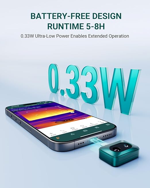 TS1 Thermal Camera for iPhone, Thermal Imaging Camera 512x384 Super Resolution, Infrared Thermal Camera, 25Hz Refresh Rate, -4°F to 1022°F Temp, Compatible with iPhone & iPad