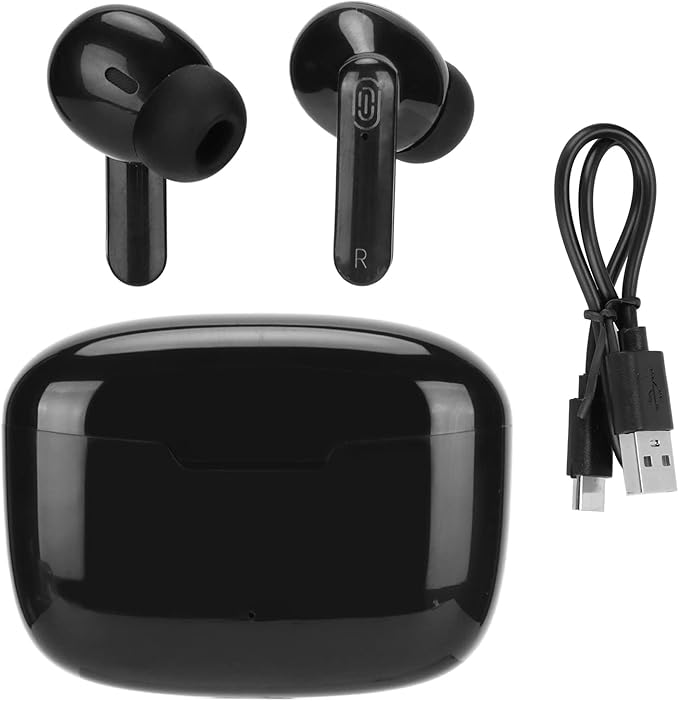 Sanpyl Y113 Bluetooth 5.3 Wireless Earbuds, 3H Playtime IPX5 Sweatproof Headphones, Comfort Fit Secure Ear Grip for Gym Running Travel, Includes 114-Language Translation Support, Black