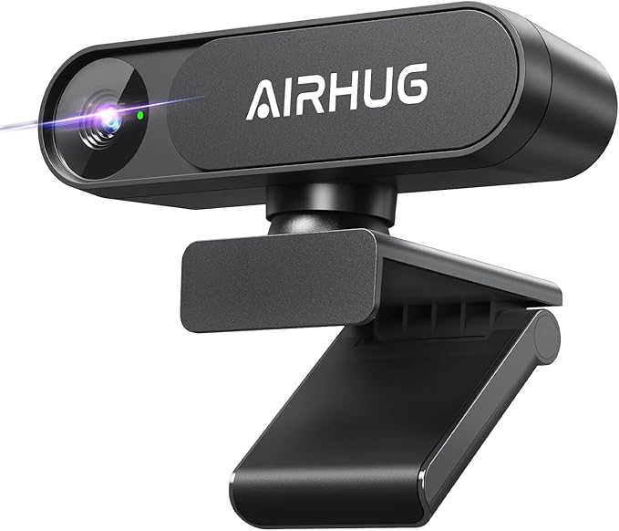 AIRHUG 4K UHD USB Webcam No Mic with Privacy Cover for Secure Meetings - 16MP Sony Sensor, PDAF Fast Focus, 63° Gold FOV, Auto Light Correction, Streaming Camera Without Audio for PC/Laptop/Desktop