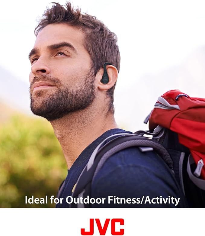 JVC Sport True Wireless Earbuds Headphones, Lightweight and Compact, Long Battery Life (up to 30 Hours), Sound with Neodymium Magnet Driver, Water Resistance (IPX5) - HAEC25TA (Blue)