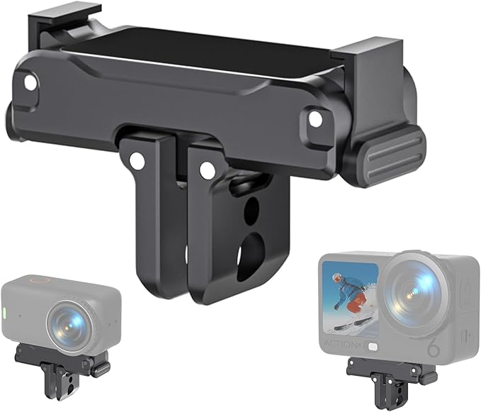 Aluminum Magnetic Quick Release Adapter Mount Compatible with DJI Osmo Action 6 /Osmo Nano, Expansion Stand with1/4Screw Hole/Foldable Connector/Quick-Release Buckle, Action Camera Accessories