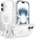 Magnetic Compatible with iPhone 16 Plus Case, [Built-in Invisible Kickstand][Compatible with MagSafe][Military Grade Shockproof] Slim Translucent Matte Phone Case for iPhone 16 Plus 6.7"