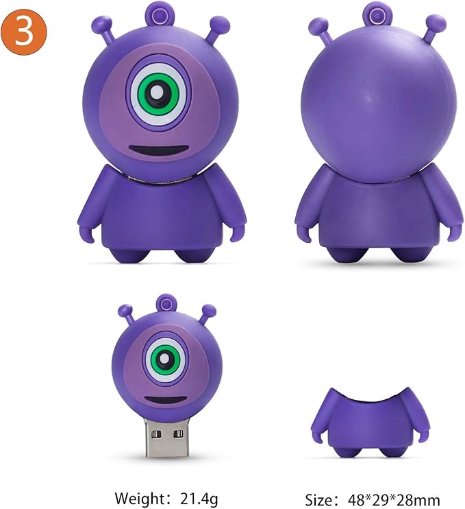 Halloween USB Flash Drive 16GB x 4 Pieces Creative Pumpkin USB Gift Cartoon Memory Stick Data Storage Pendrive with Keychain U Disk for Computer Notebook Laptop
