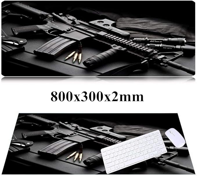 31.5x11.8 Inch Non-Slip Long Extended Large Gaming Mouse Pad with Stitched Edges XL Laptops Keyboard Mouse Mat(AK47)