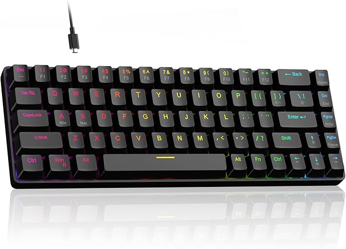MageGee 60% Rapid Trigger Gaming Keyboard, Hall Effect Magnetic Switch, Actuation Point Adjustable, Hot Swappable RGB Backlit Wired Keyboard with Arrow Keys for Win/PC/MAC, Black