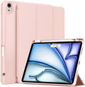 Case for iPad Air 11-Inch M4/M3/M2 2026/2025/2024, iPad Air 5/4 (2022/2020 5th/4th Generation 10.9-Inch) with Pencil Holder, Slim Stand Soft Back Support Touch ID, Auto Wake/Sleep, Light Pink