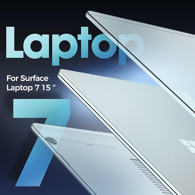 ProCase Protective Case for 15 Inch Microsoft Surface Laptop 7 2024 Release, Hard Shell Transparent Cover with Durable and Lightweight Design -Crystal