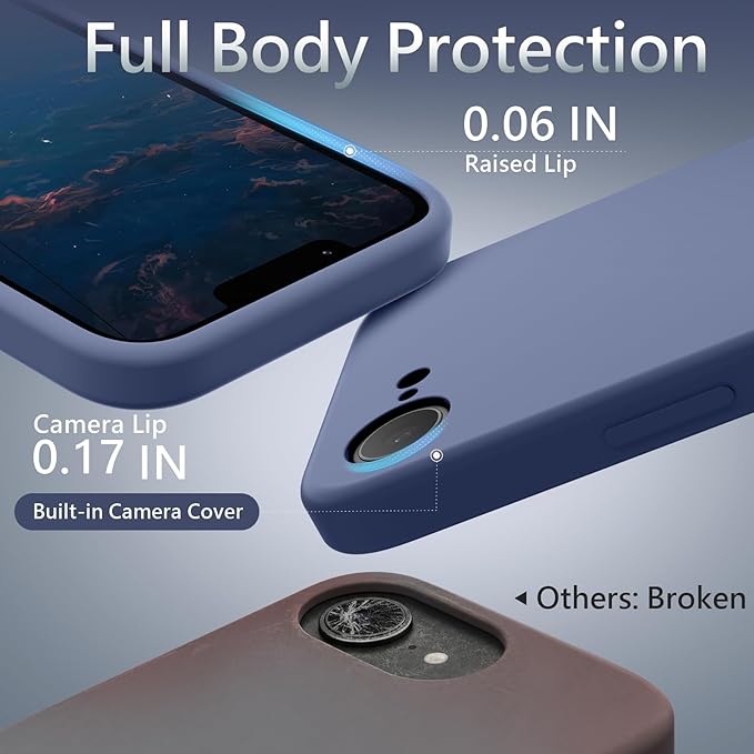 FireNova Magnetic for iPhone 17e Case/iPhone 16e Case, Compatible with MagSafe, [Silicone Camera Protection] Microfiber Lining Phone Case, 6.1", Lavender Gray