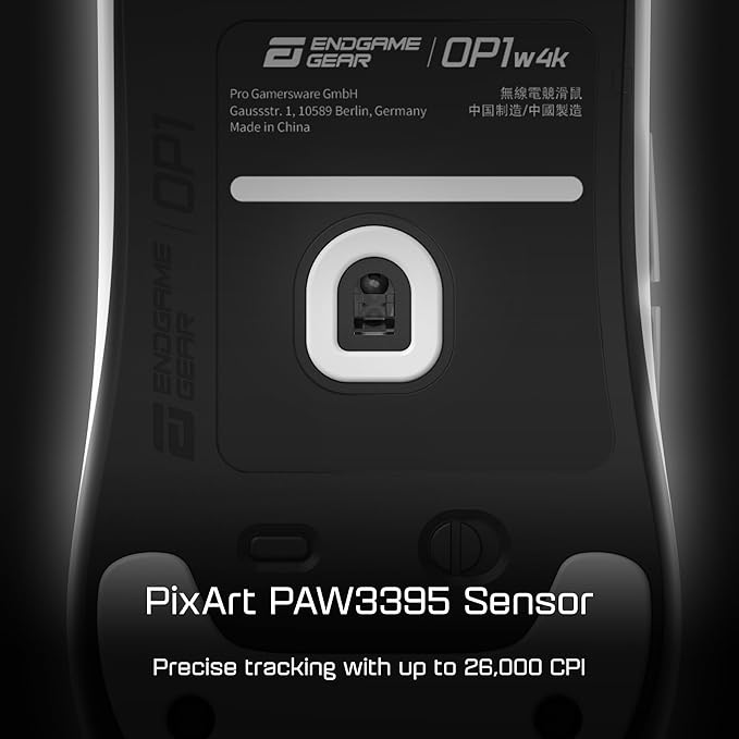 ENDGAME GEAR OP1w 4k Wireless Gaming Mouse White – 4000Hz Polling Rate, Gamer Mouse Wireless | Kailh GX Switches | PixArt PAW3395 Optical Mouse Sensor