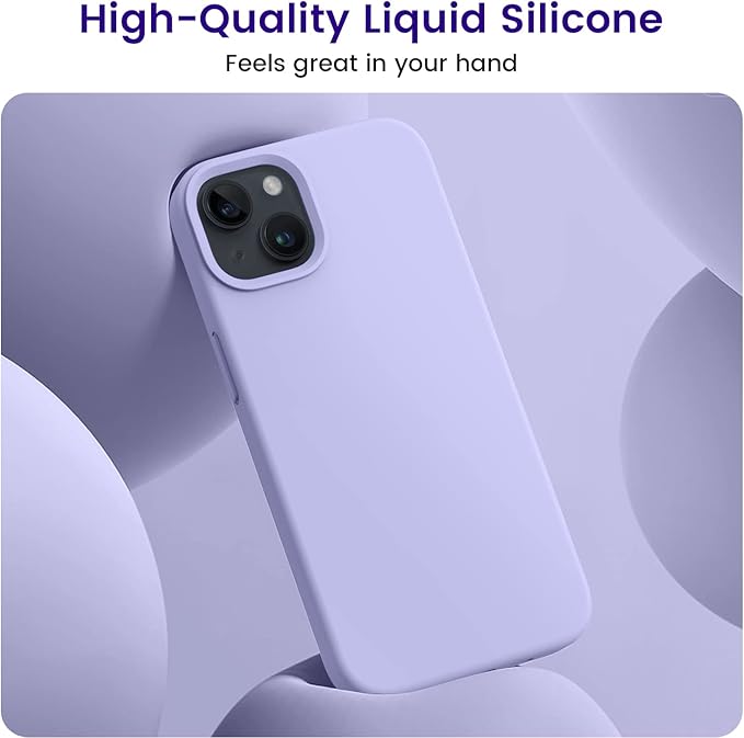 OTOFLY Designed for iPhone 13 Case, Silicone Shockproof Slim Thin Phone Case for iPhone 13 6.1 inch Light Purple