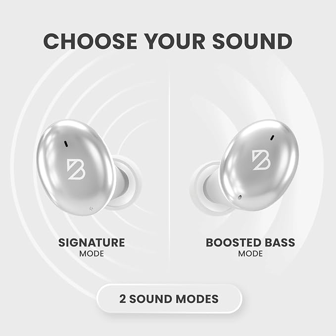 Back Bay Audio Tempo 30 Wireless Earbuds for Small Ears - Award-Winning Sound, Sweatproof Bluetooth Earbuds, Tech Fitness Gifts for Men, Comfortable Bluetooth Ear Buds for Women - Silver