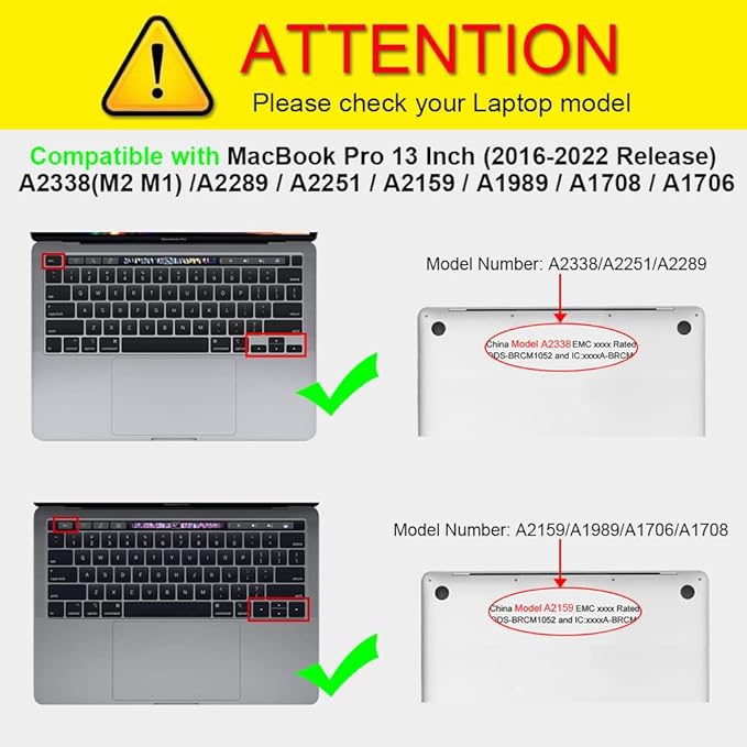 Fintie Case for MacBook Pro 13 Inch A2338(M2 M1) A2251 A2289 A2159 A1989 A1706 A1708 (2016-2021 2022 2023 Release) with/Without Touch Bar- Snap On Hard Shell Case Cover, Midnight Green