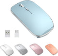 Halpilt Wireless Mouse Chargeable Portable Silent USB and Type-C Dual Mode Wireless Mouse 3 Adjustable DPI for Laptop, Mac, Mac, Android, PC (Q23S Black) (Blue)