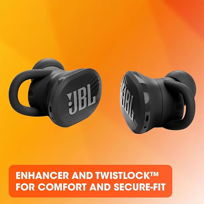 JBL Endurance Race TWS - Waterproof true wireless active sport earbuds, JBL Pure Bass Sound, Up to 30 hours of battery life, IP67 Waterproof and Dustproof, Ambient Aware & TalkThru (Black)