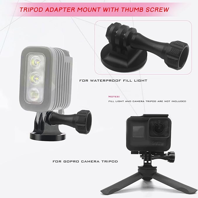 Niewalda Aluminum Tripod Mount Adapter, Tripod Adapter Mount,Compatible with GoPro Hero 9, 8, 7, 6, 5, 4, DJI Osmo, Sjcam, Xiaoyi Action Cameras