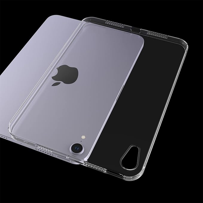 for iPad mini 7 (A17 Pro) 2024/ iPad mini 6 2021 Case, iPad mini 7th/6th Generation Case 8.3 Inch, UUcovers Clear Transparent Flexible TPU Back Crystal Shockproof Lightweight Thin Shell, Clear