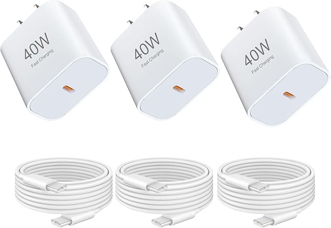 i Phone USB C Fast Charger, 3Pack 40W USB C Wall Charger with 6FT Cable for i Phone 17/17 Plus/17 Pro/17 Pro Max/16/16 Plus/16 Pro/16 Pro Max/15/15 Plus/15 Pro/15 Pro Max