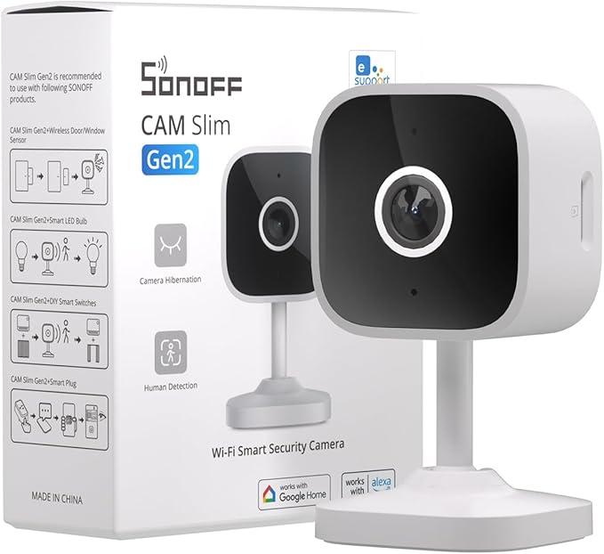 SONOFF Smart Security Camera, CAM-S2 Indoor HD Dog-Camera, Motion Detection for Baby and Pet Monitor