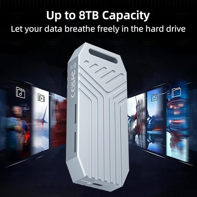 MAIWO M.2 NVMe SSD Enclosure 40Gbps, USB4 External Tool-Free NVMe Enclosure for 2280 M-Key,Compatible with Thunderbolt 4/3/USB4/USB C with Cooling Fan, Aluminum Alloy Shell ASM2464PD Chip