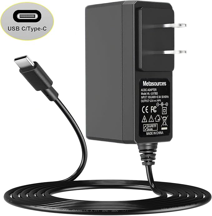 USB-C 5V AC/DC Adapter Compatible with MNN 4K Portable Monitor 15.6" 3840x2160 UHD Monitor 100% Adobe RGB Gaming Display Travel Speakers Power Supply Battery Charger