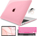 Teryeefi Compatible with MacBook Pro 13 inch Case 2022 2021 2020-2016 Release A2338 M1 M2 A2289 A2251 A2159 A1989 A1706 A1708, Plastic Hard Shell Case & Keyboard Cover & Screen Protector, Crystal Pink