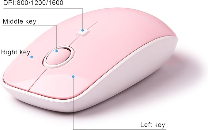 Pink Keyboard and Mouse Wireless, Cute Typewriter Style Round Key Keyboard, 2.4GHz Full Size Aesthetic Retro Bubble Creamy Keyboard and Mouse Set for Long Nails PC Laptop Desktop Computer