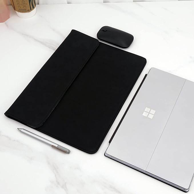 Surface Pro 11th/10/9/8/7/6/5/4/Pro X Sleeve case, for Microsoft 12-12.3-13 Inch Tablet Waterproof Ultrathin Carrying Cover Bag (Black)